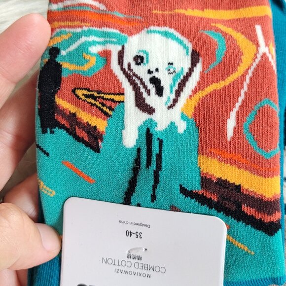 Our Tanks Women's 2pc Multicolored Designs Artistic Socks Set Size 35-40 - Picture 4 of 9